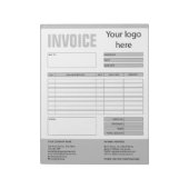 Factuurformulier Bedrijfstabel Voeg Logo-blocnote Notitieblok (Gedraaid)