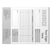 Factuurformulier Bedrijfstabel Voeg Logo-blocnote Notitieblok (Voorkant)