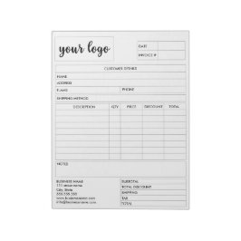 Factuurformulier voor zakelijke verkoop, Logo toev Notitieblok