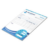 Factuurformulier voor zwembaddiensten notitieblok (Schuin)