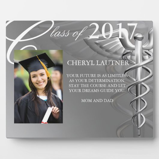 faculté de médecine caduceus diplôme plaque photo (Devant)