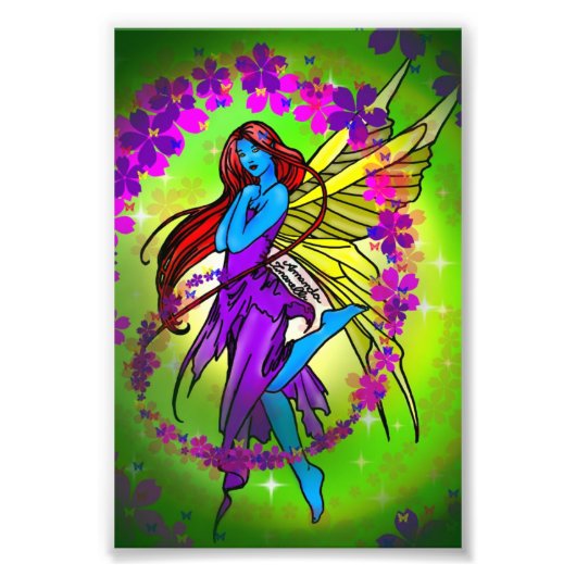 Fada elfa azul foto afdruk (Voorkant)