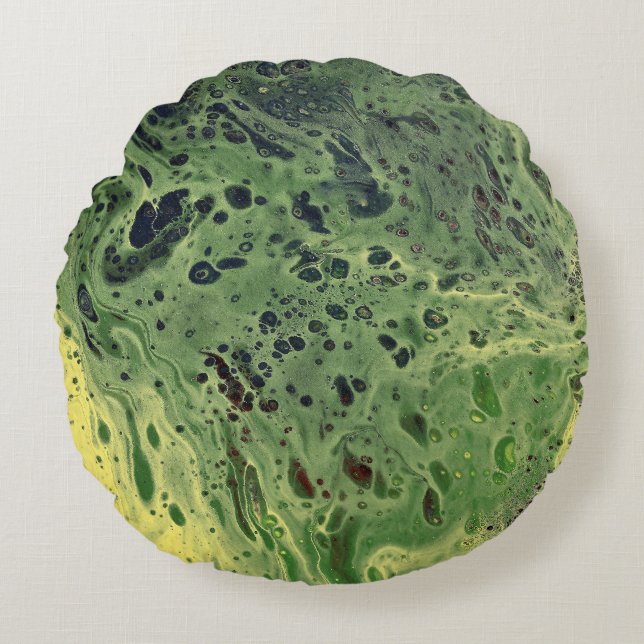 Fade Away 3 Gras Jaune Vert Abstrait Coussin (Devant)