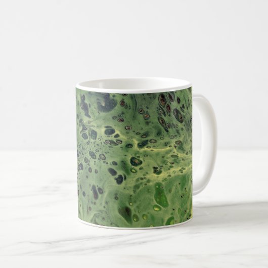 Fade Away 3 Gras Jaune Vert Abstrait Mug (Devant droit)