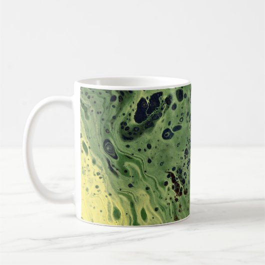 Fade Away 3 Gras Jaune Vert Abstrait Mug (Gauche)