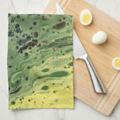 Fade Away 3 Gras Vert Jaune Serviette Abstraite (Quart Plié)