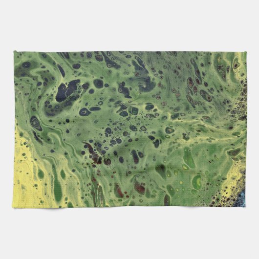 Fade Away 3 Gras Vert Jaune Serviette Abstraite (Horizontal)