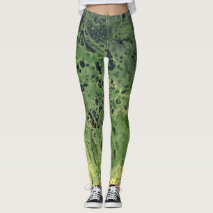 Fade Away 3 Vette Gele Groene Abstracte Leggingen Leggings