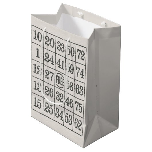 Faded Bingo Kaart Medium Cadeauzakje (Voorkant Gekanteld)