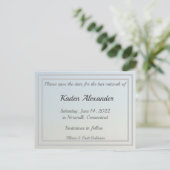 Faded Blauwe Ombre slaat het Briefkaart Datum op (Staand voorkant)