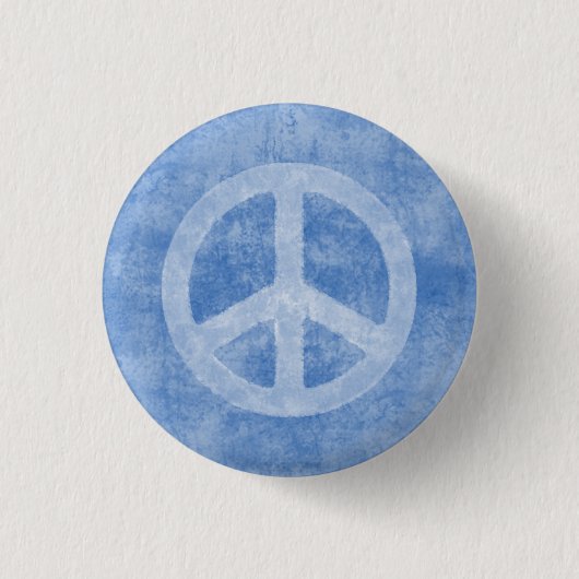 Faded Blue-vredesteken Ronde Button 3,2 Cm (Voorkant)