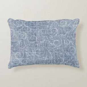 Faded denim Fabric Accent Kussen
