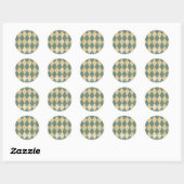 Faded Diamond Pattern Ronde Sticker (Vel)