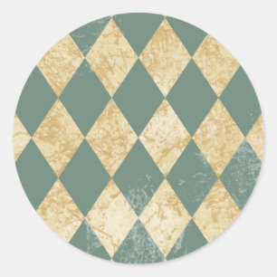 Faded Diamond Pattern Ronde Sticker