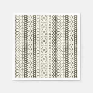 Faded Fair Isle Knit Waterverf Cabincore zwart Servet