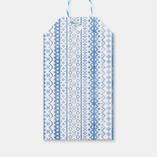 Faded Fair Isle Knitwear Waterverf Gezellige Cabin Cadeaulabel