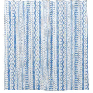 Faded Fair Isle Knitwear Waterverf Gezellige Cabin Douchegordijn