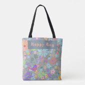 Faded Floral "Happy Bag" Draagtas (Achterkant)