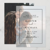 Faded Foto Elegant Wedding Save the Date Kaart (Voorkant / Achterkant)