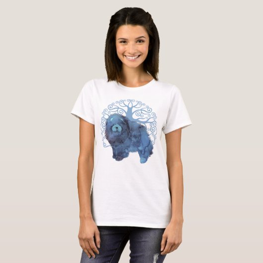 FADED GENES Chow TREE OF LIFE front design T-shirt (Voorkant volledig)