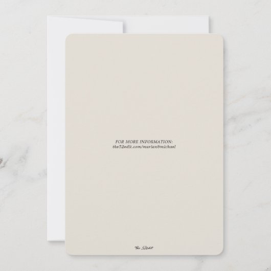 Faded Greenery Back and Taupe Wedding Save The Date (Achterkant)