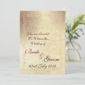 Faded ivoor in reliëfdruk als effect bruiloft kaart (Staand voorkant)