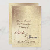 Faded ivoor in reliëfdruk als effect bruiloft kaart (Voorkant / Achterkant)