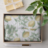  Faded Lemon Branch French Script Fruit Tissuepapier (Geschenk)