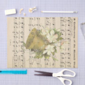 Faded muziekbladen Gold Bell-decoupage Tissuepapier (Craft)