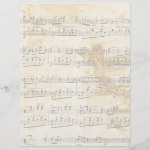 Faded Old Music Parchment Letterhead