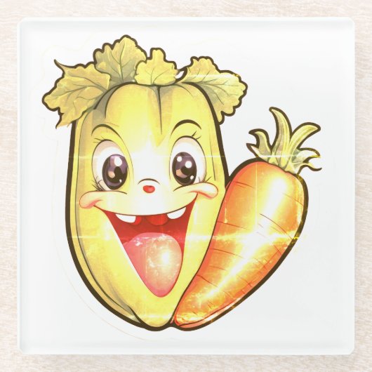 Faded out veggies  glazen onderzetter (Voorkant)