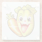 Faded out veggies  glazen onderzetter (Achterkant)