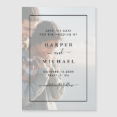 Faded Photo Elegant Enregistrer la date Carte magn (Devant)