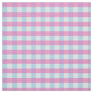 Faded Pink Blue Gingham Stof