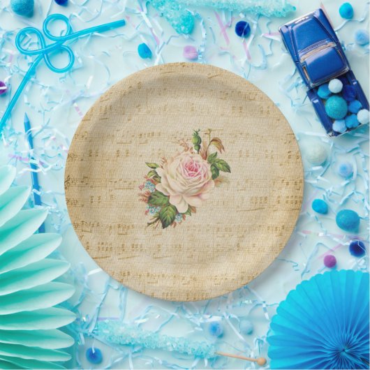 Faded  Roos Musical Notes Paper Bord (Feest)