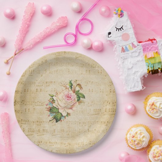 Faded Roos Musical Notes Paper Bord (Feest)