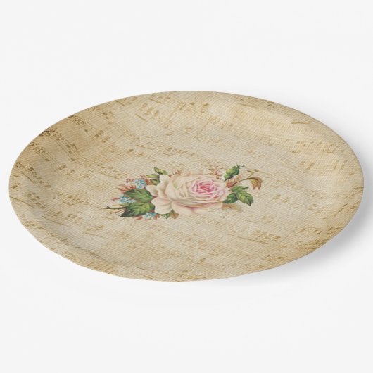 Faded  Roos Musical Notes Paper Bord (Gekanteld)