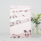 Faded roze vel muziek briefpapier (Staand voorkant)