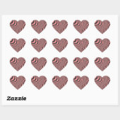 Faded roze Zebrastripes Hart Sticker (Vel)