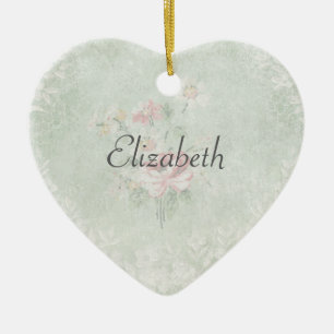 Faded Rozen Shabby  Design First Name Keramisch Ornament