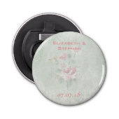 Faded Rozen Shabby Design Wedding Favor Button Flesopener (Voorkant)