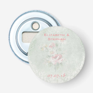 Faded Rozen Shabby  Design Wedding Favor Button Flesopener