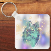 Faded Sparkle Wolf Sleutelhanger (Voorkant)