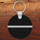 Faded witte streep op zwart sleutelhanger (Voorkant)
