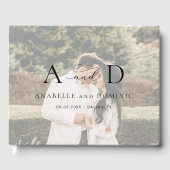 Fading Faded Foto Monogram Elegant Script Bruiloft Gastenboek (Voorkant)