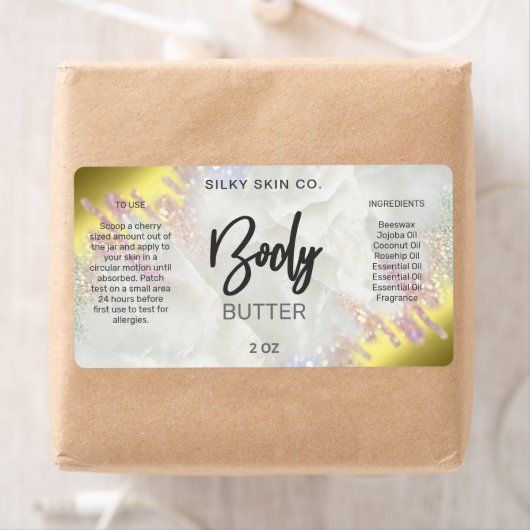 Fading Gold en opal body Butter-etiketten Etiket (Insitu)