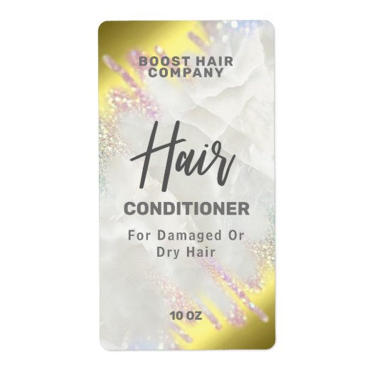 Fading Gold en Opal Glitter Hair Product Labels (Voorkant)