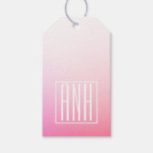 Fading Pinks Ombre Gradatie & Uw Initialen Cadeaulabel (Voorkant)