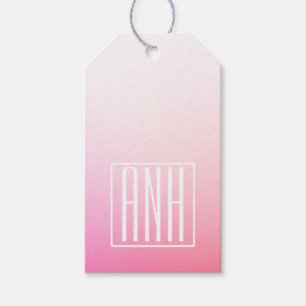 Fading Pinks Ombre Gradatie & Uw Initialen Cadeaulabel