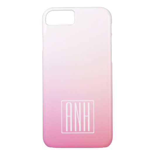 Fading Pinks Ombre Gradatie & Uw Initialen Case-Mate iPhone Case (Achterkant)
